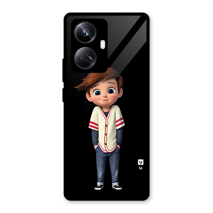 Cute Boy Tim Glass Back Case for Realme 10 Pro Plus