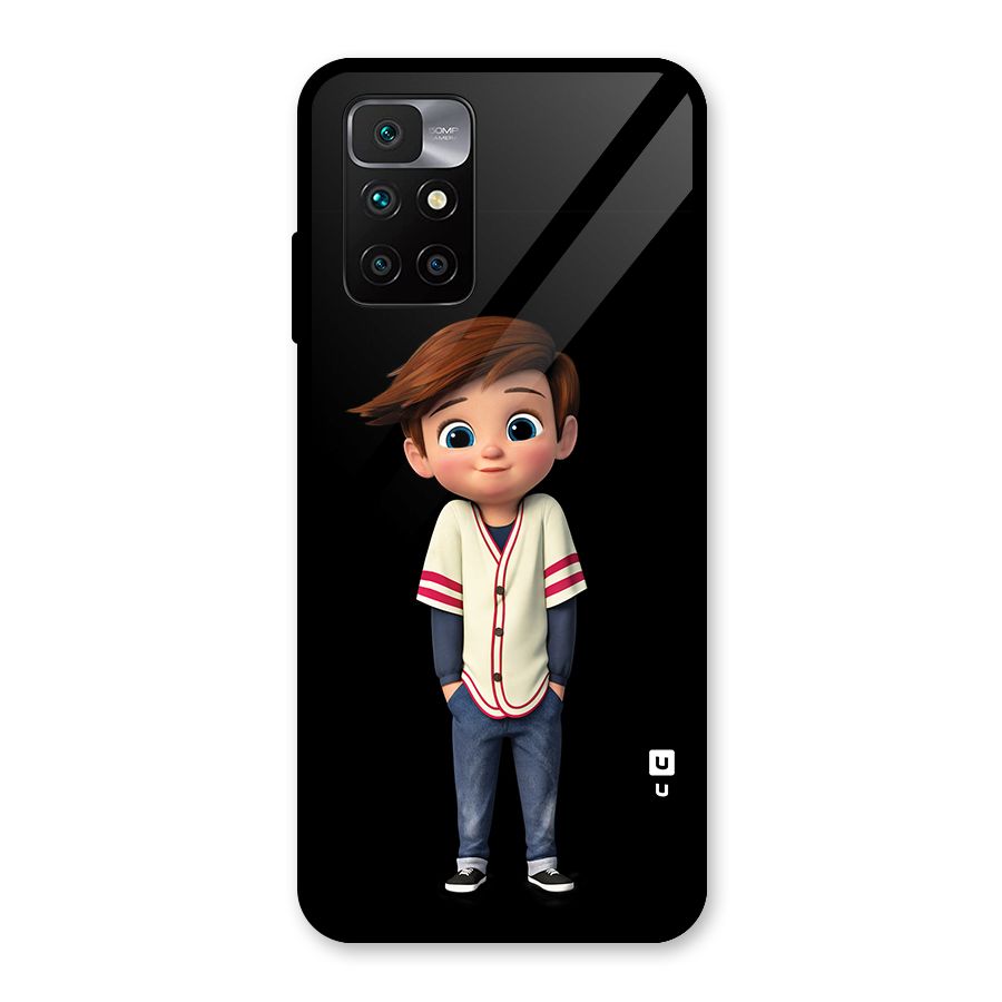 Cute Boy Tim Glass Back Case for Redmi 10 Prime