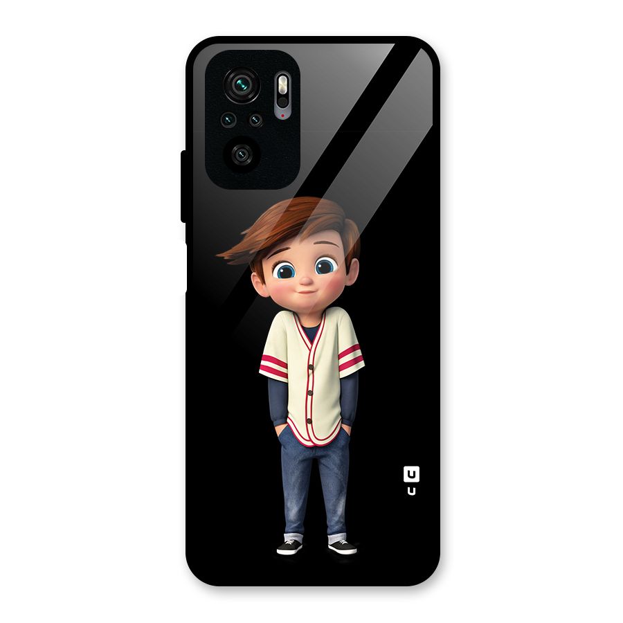 Cute Boy Tim Glass Back Case for Redmi Note 11 SE