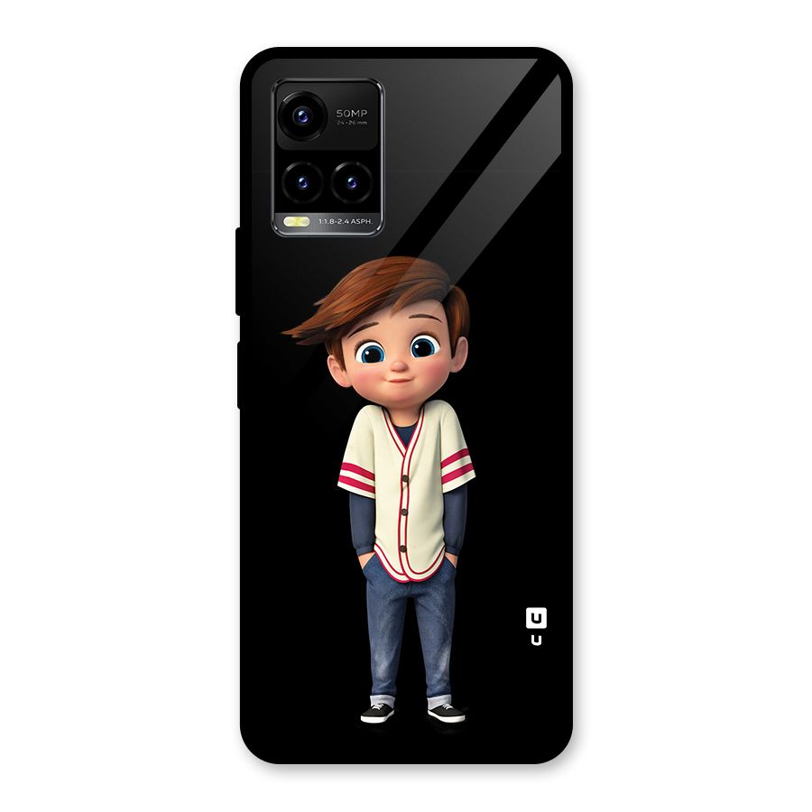 Cute Boy Tim Glass Back Case for Vivo Y21A