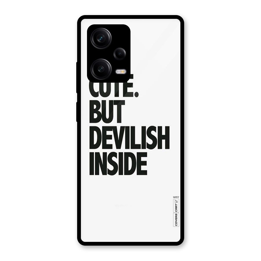 Cute But Devil Glass Back Case for Redmi Note 12 Pro