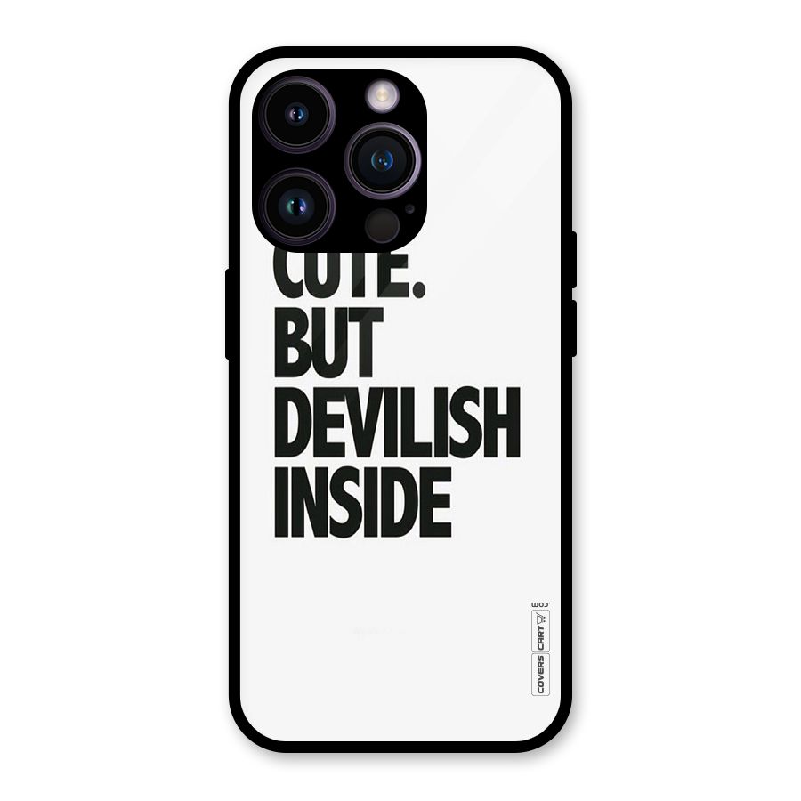Cute But Devil Glass Back Case for iPhone 14 Pro