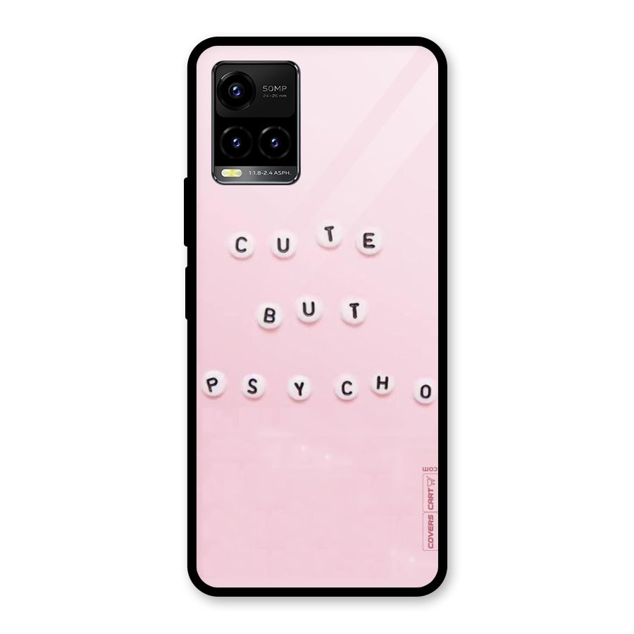 Cute But Psycho Glass Back Case for Vivo Y21A