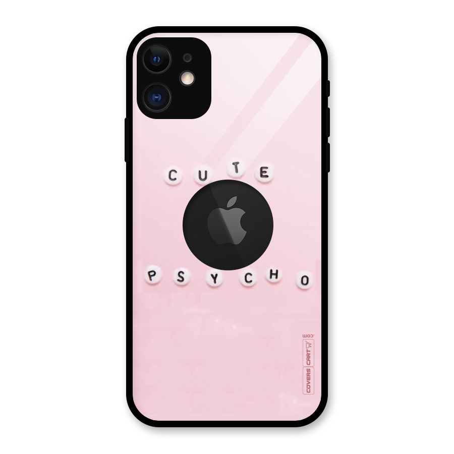 Cute But Psycho Glass Back Case for iPhone 11 Logo Cut