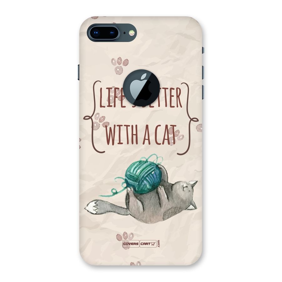 Cute Cat Back Case for iPhone 7 Plus Logo Cut