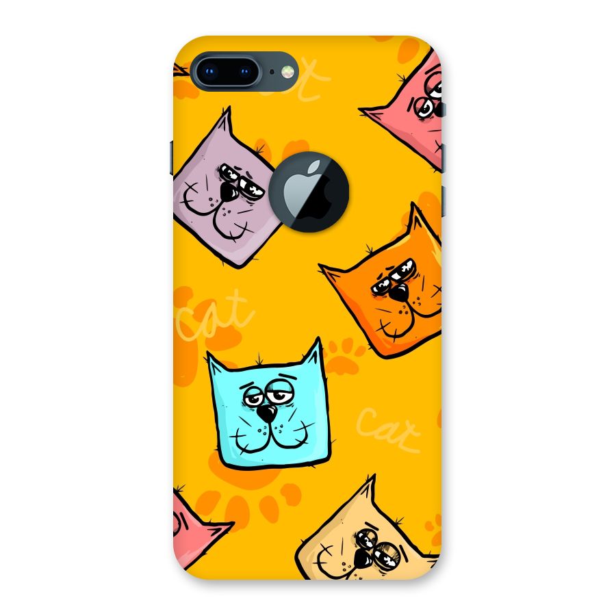 Cute Cat Pattern Back Case for iPhone 7 Plus Logo Cut