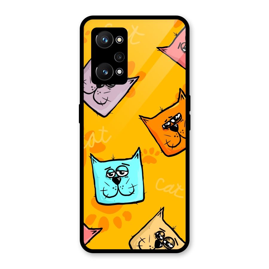 Cute Cat Pattern Glass Back Case for Realme GT Neo 3T