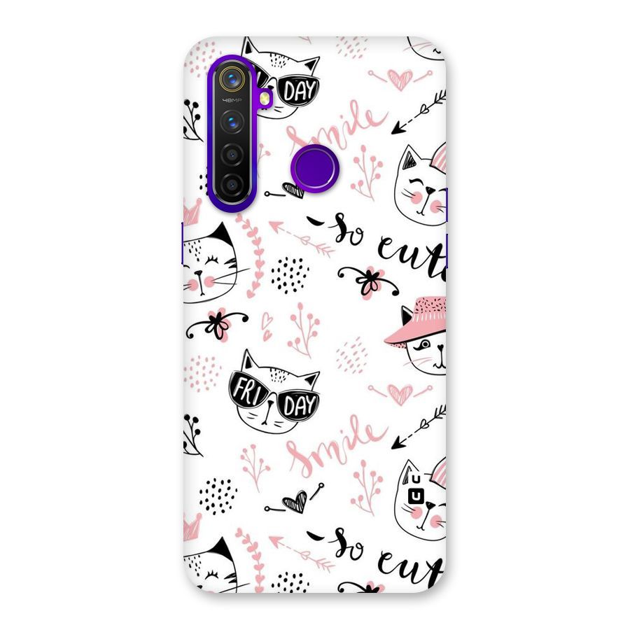 Cute Cat Swag Back Case for Realme 5 Pro