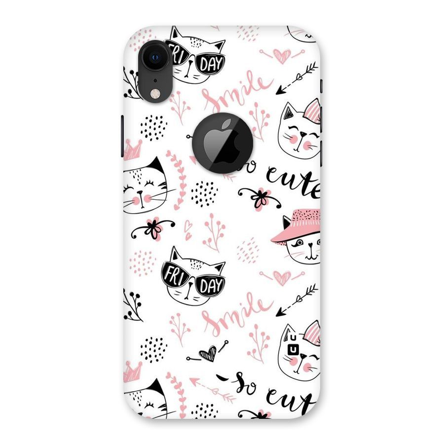 Cute Cat Swag Back Case for iPhone XR Logo Cut