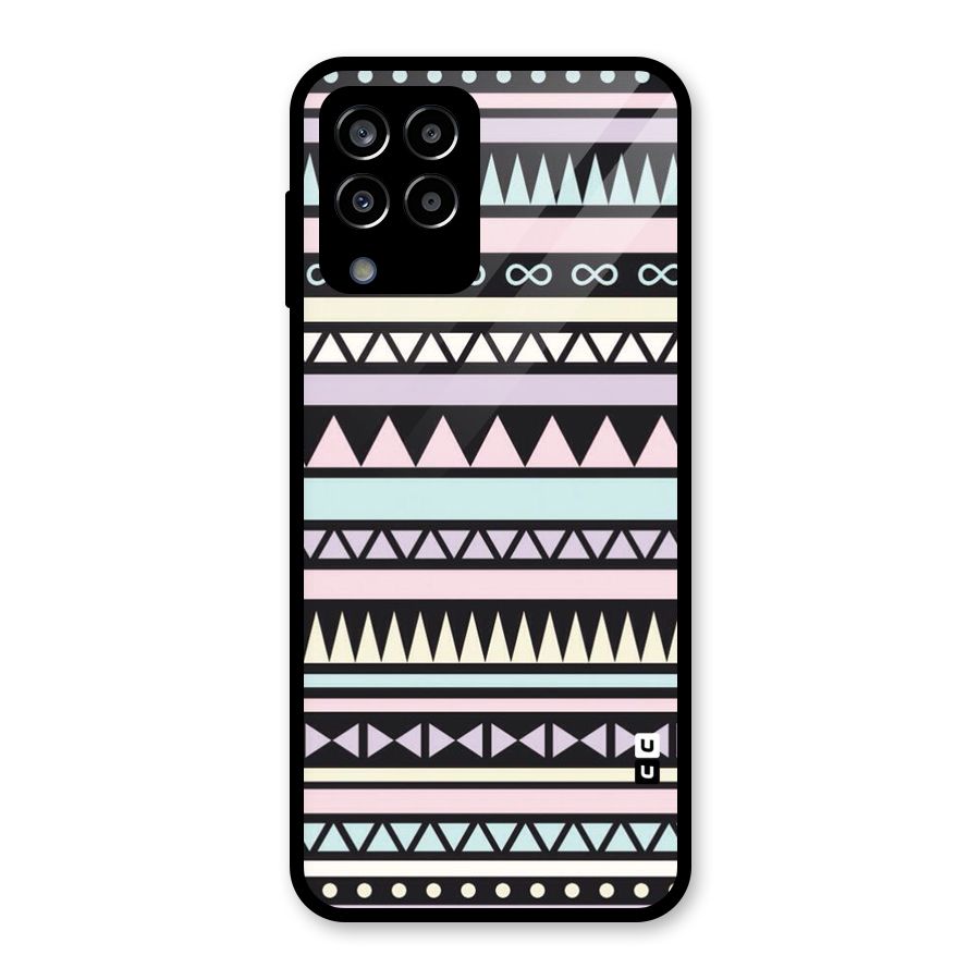 Cute Chev Pattern Glass Back Case for Galaxy M33