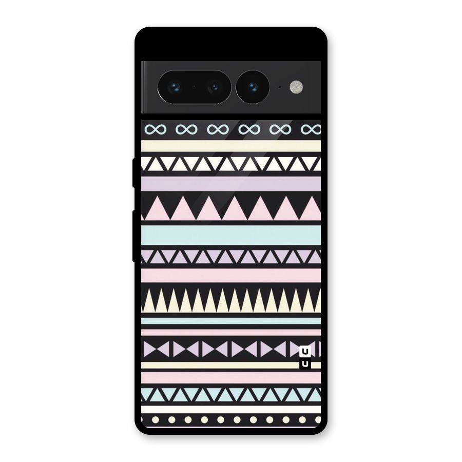 Cute Chev Pattern Glass Back Case for Google Pixel 7 Pro