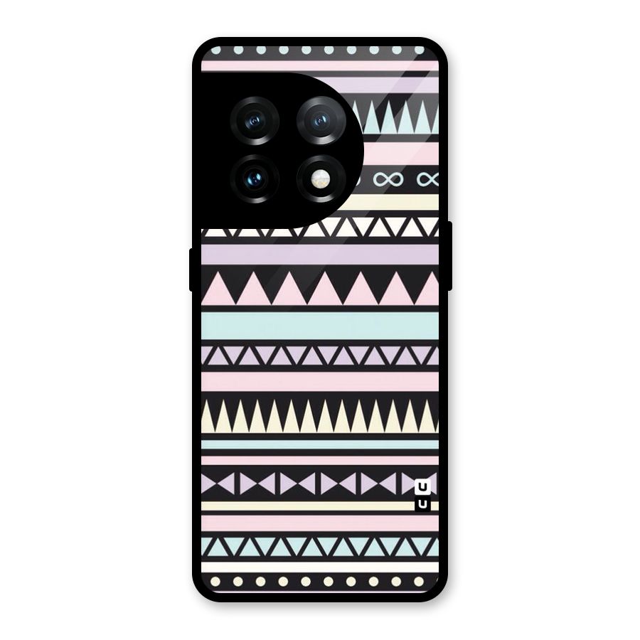 Cute Chev Pattern Glass Back Case for OnePlus 11