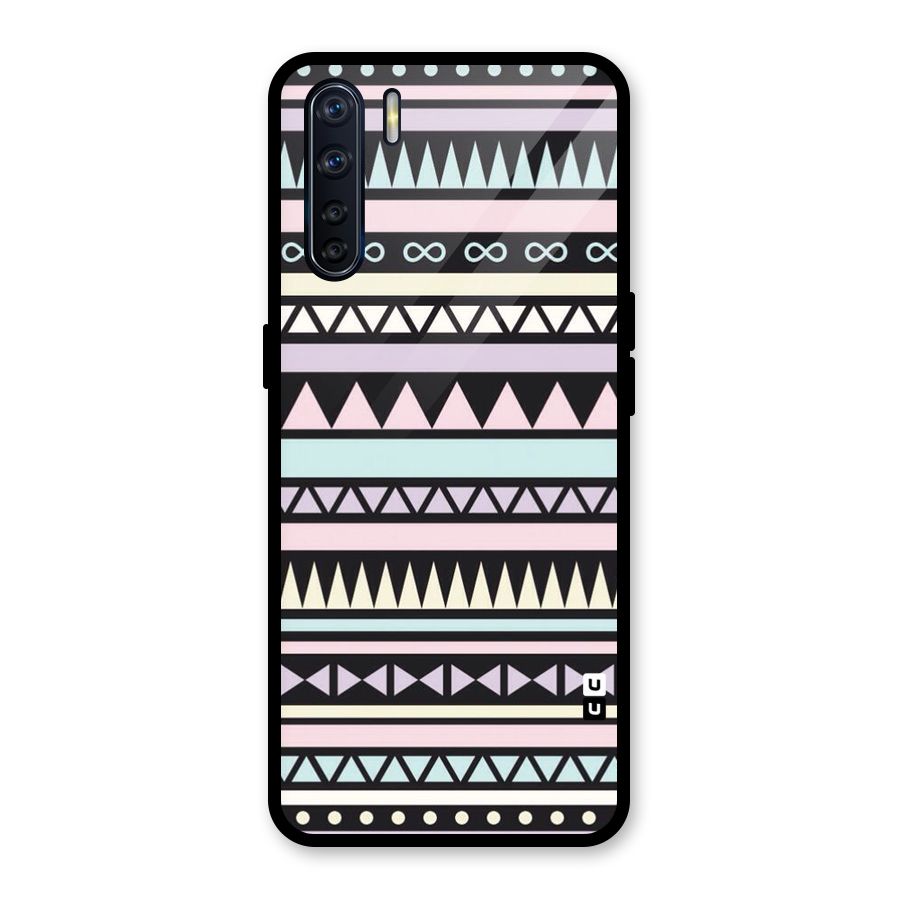 Cute Chev Pattern Glass Back Case for Oppo F15