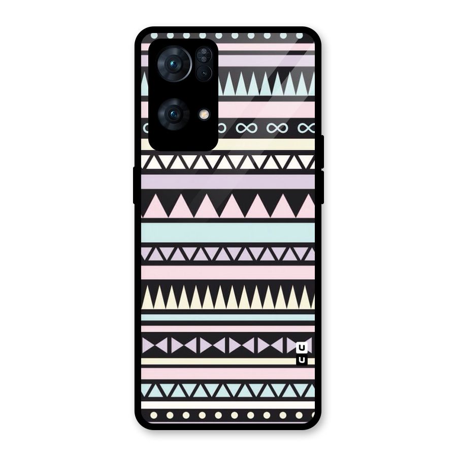 Cute Chev Pattern Glass Back Case for Oppo Reno7 Pro 5G