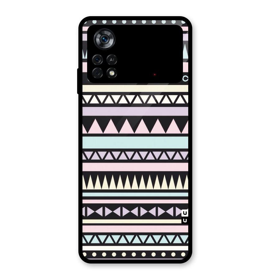 Cute Chev Pattern Glass Back Case for Poco X4 Pro 5G