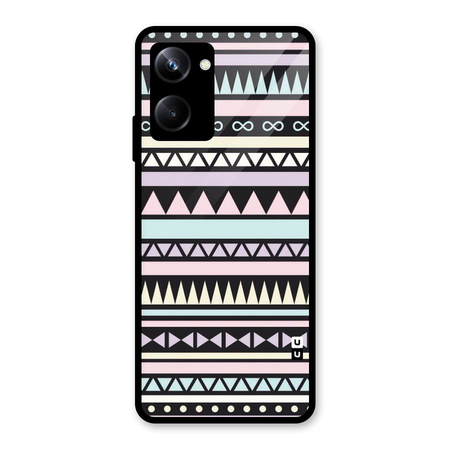 Cute Chev Pattern Glass Back Case for Realme 10 Pro