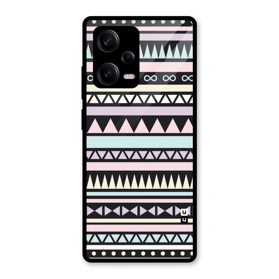Cute Chev Pattern Glass Back Case for Redmi Note 12 Pro