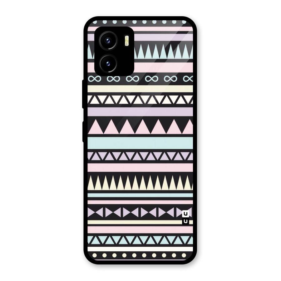 Cute Chev Pattern Glass Back Case for Vivo Y15s
