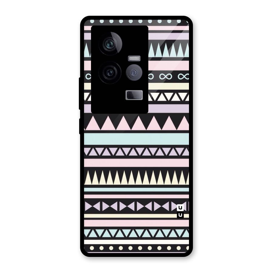 Cute Chev Pattern Glass Back Case for Vivo iQOO 11 5G