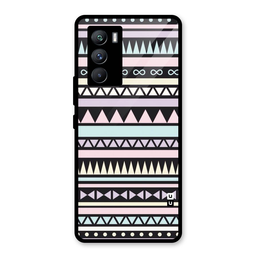 Cute Chev Pattern Glass Back Case for Vivo iQOO 9 SE