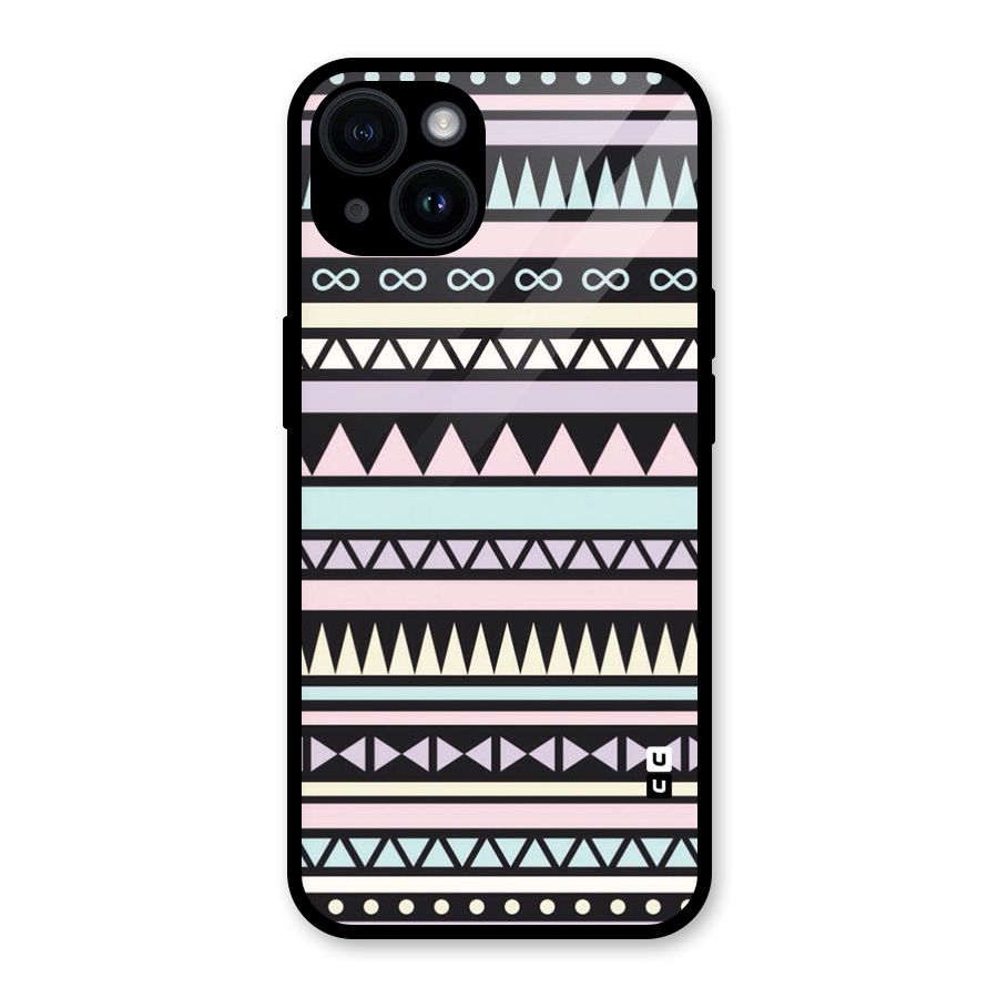 Cute Chev Pattern Glass Back Case for iPhone 14