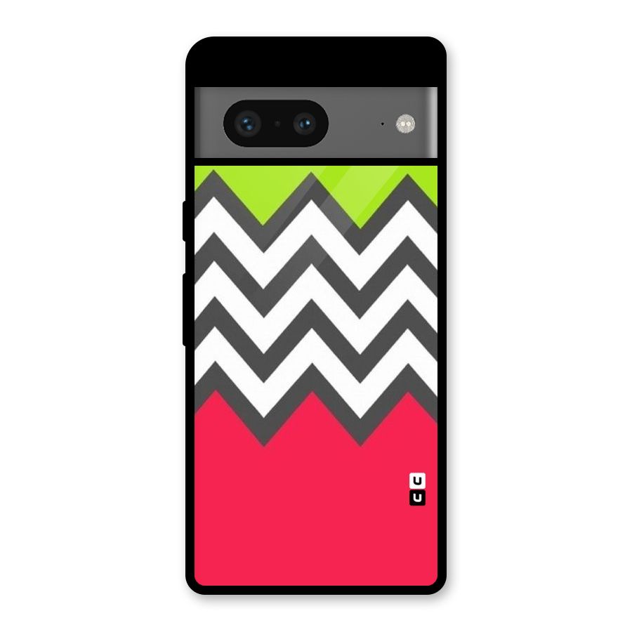 Cute Chevron Glass Back Case for Google Pixel 7