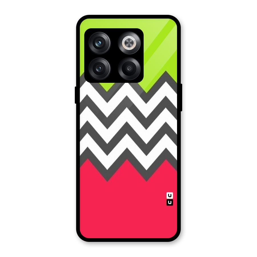 Cute Chevron Glass Back Case for OnePlus 10T