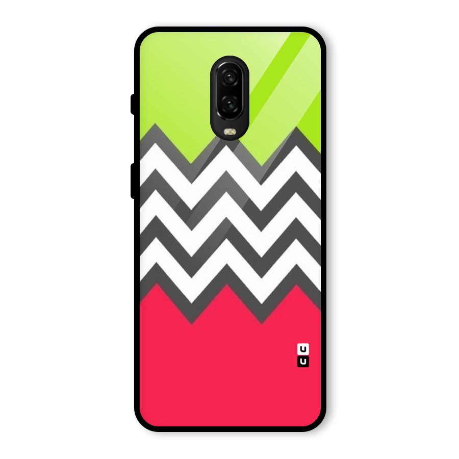 Cute Chevron Glass Back Case for OnePlus 6T