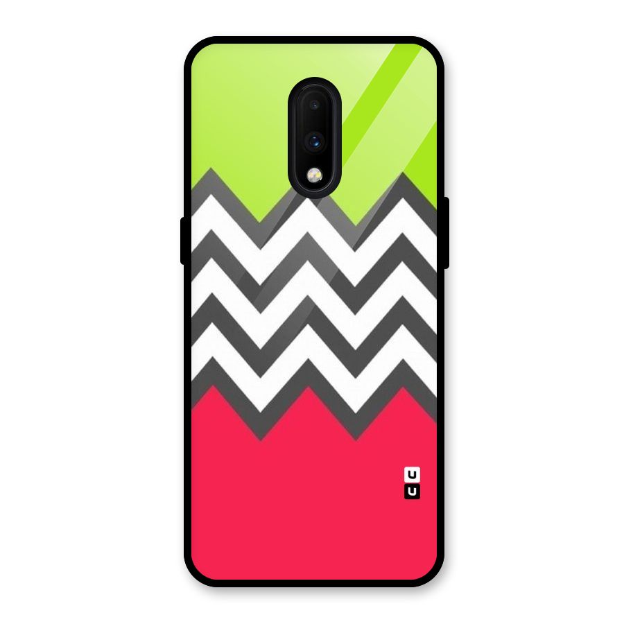 Cute Chevron Glass Back Case for OnePlus 7
