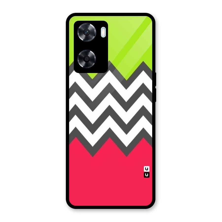 Cute Chevron Glass Back Case for Oppo A77