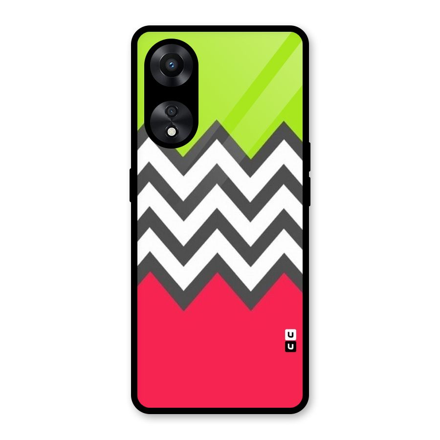Cute Chevron Glass Back Case for Oppo A78