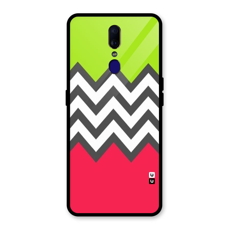 Cute Chevron Glass Back Case for Oppo F11