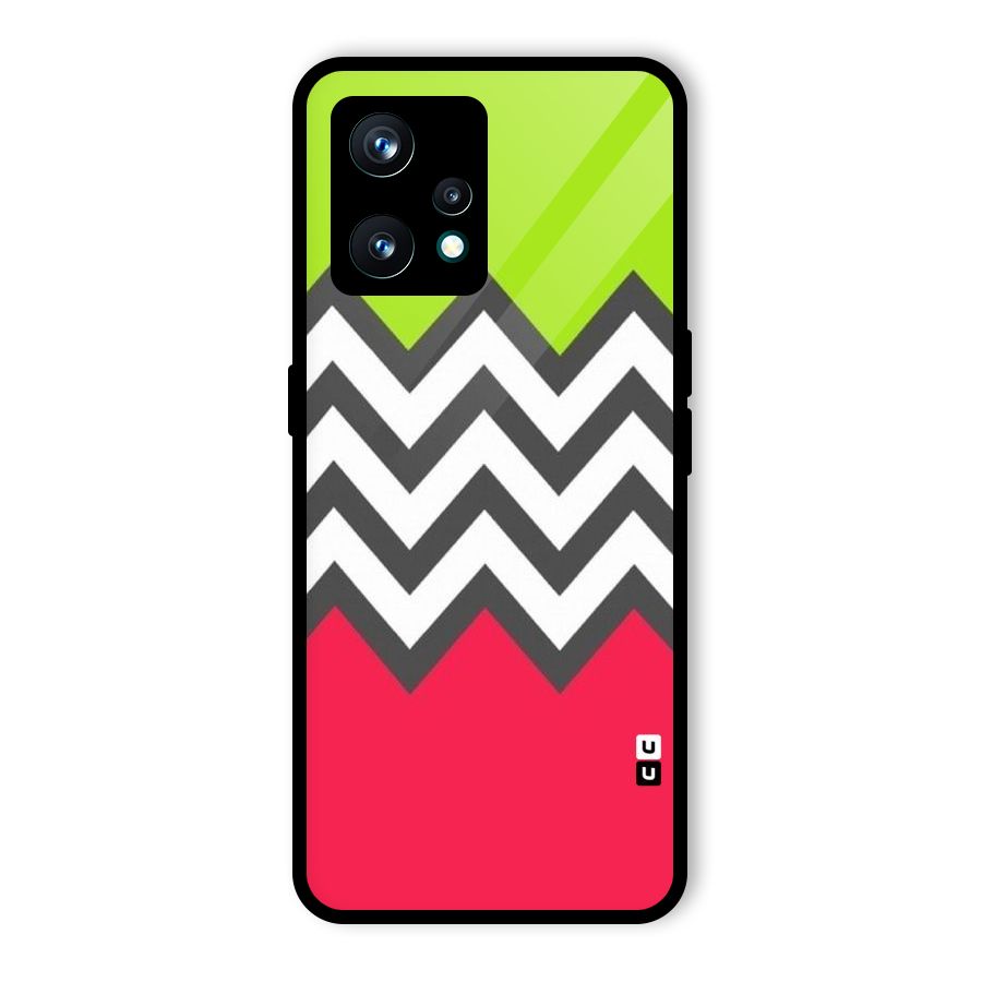 Cute Chevron Glass Back Case for Realme 9 Pro Plus 5G