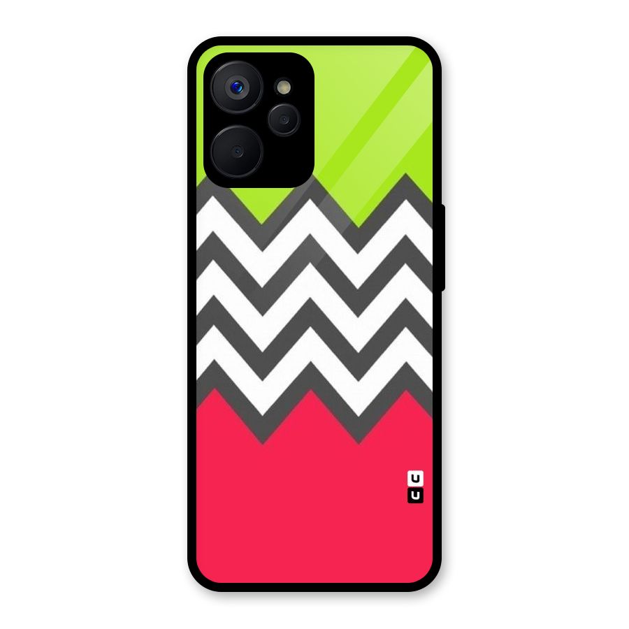 Cute Chevron Glass Back Case for Realme 9i 5G