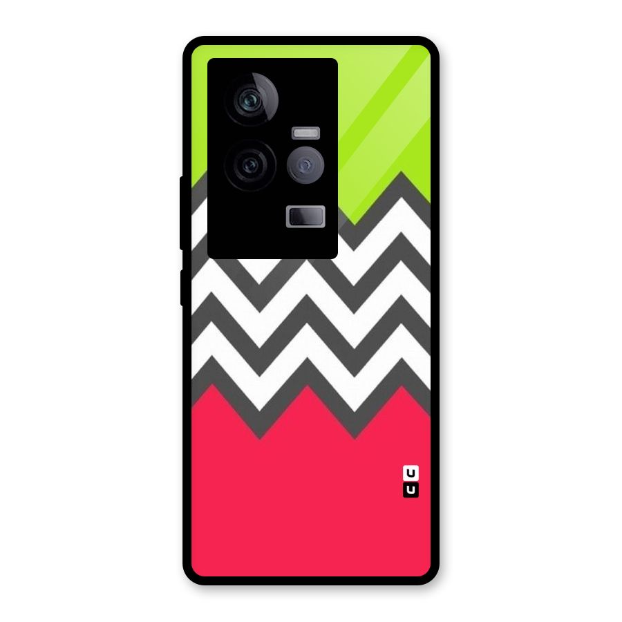 Cute Chevron Glass Back Case for Vivo iQOO 11 5G