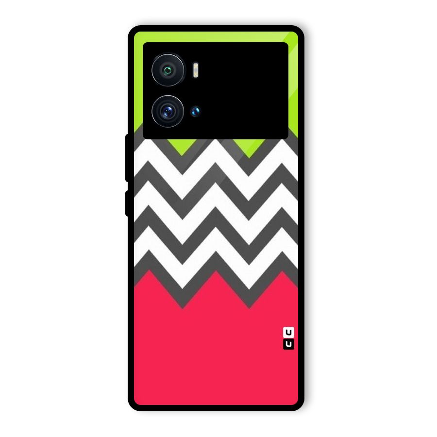 Cute Chevron Glass Back Case for Vivo iQOO 9 Pro
