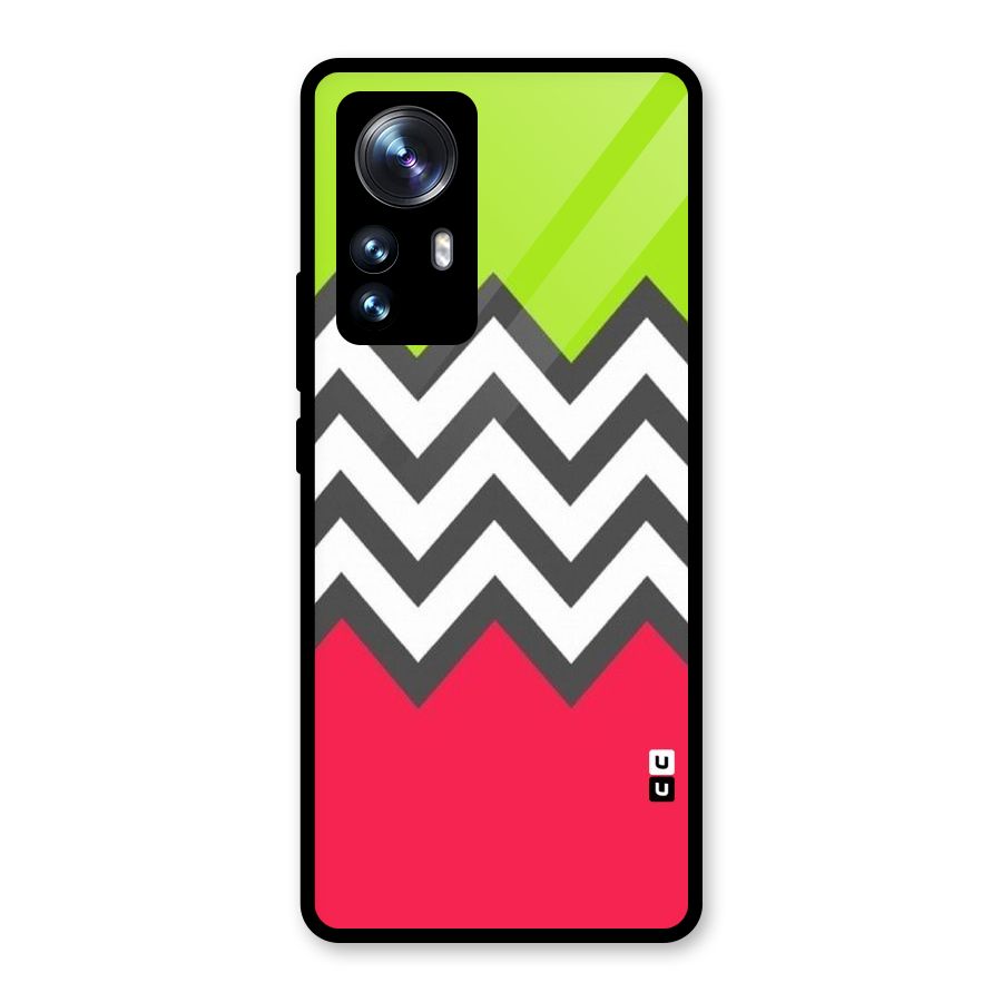 Cute Chevron Glass Back Case for Xiaomi 12 Pro