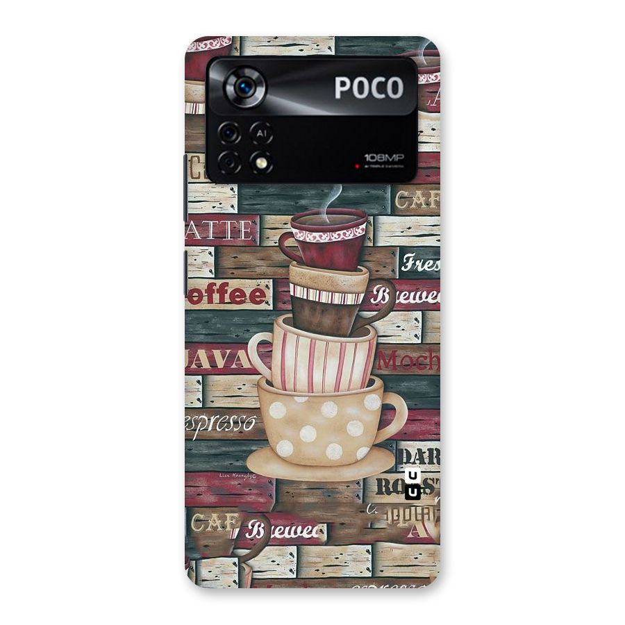 Cute Coffee Cups Back Case for Poco X4 Pro 5G