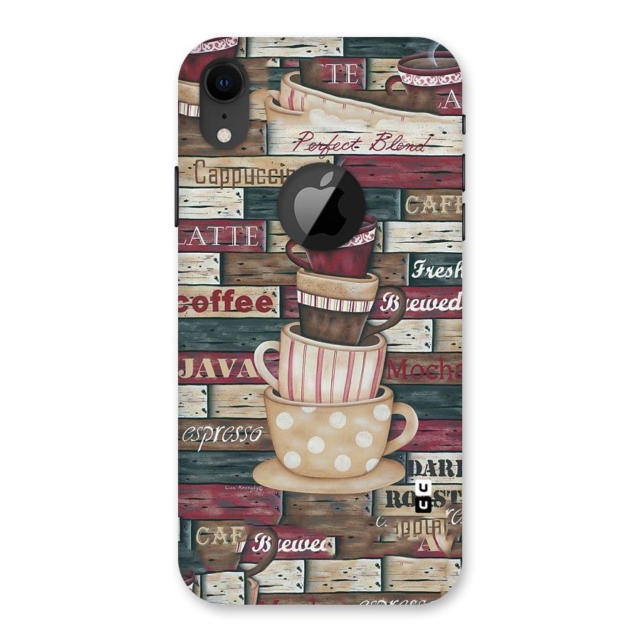 Cute Coffee Cups Back Case for iPhone XR Logo Cut