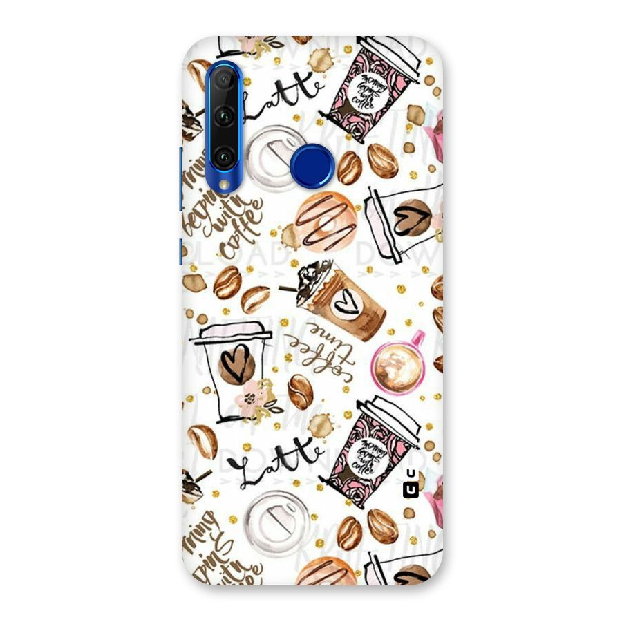 Cute Coffee Pattern Back Case for Honor 20i