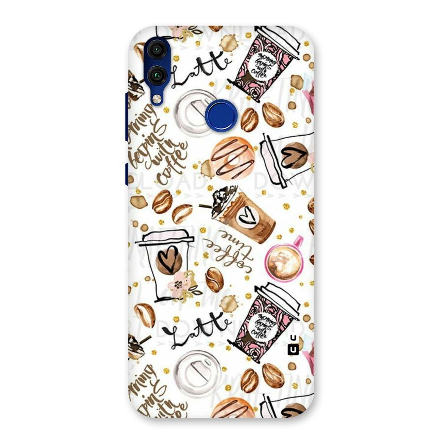Cute Coffee Pattern Back Case for Honor 8C