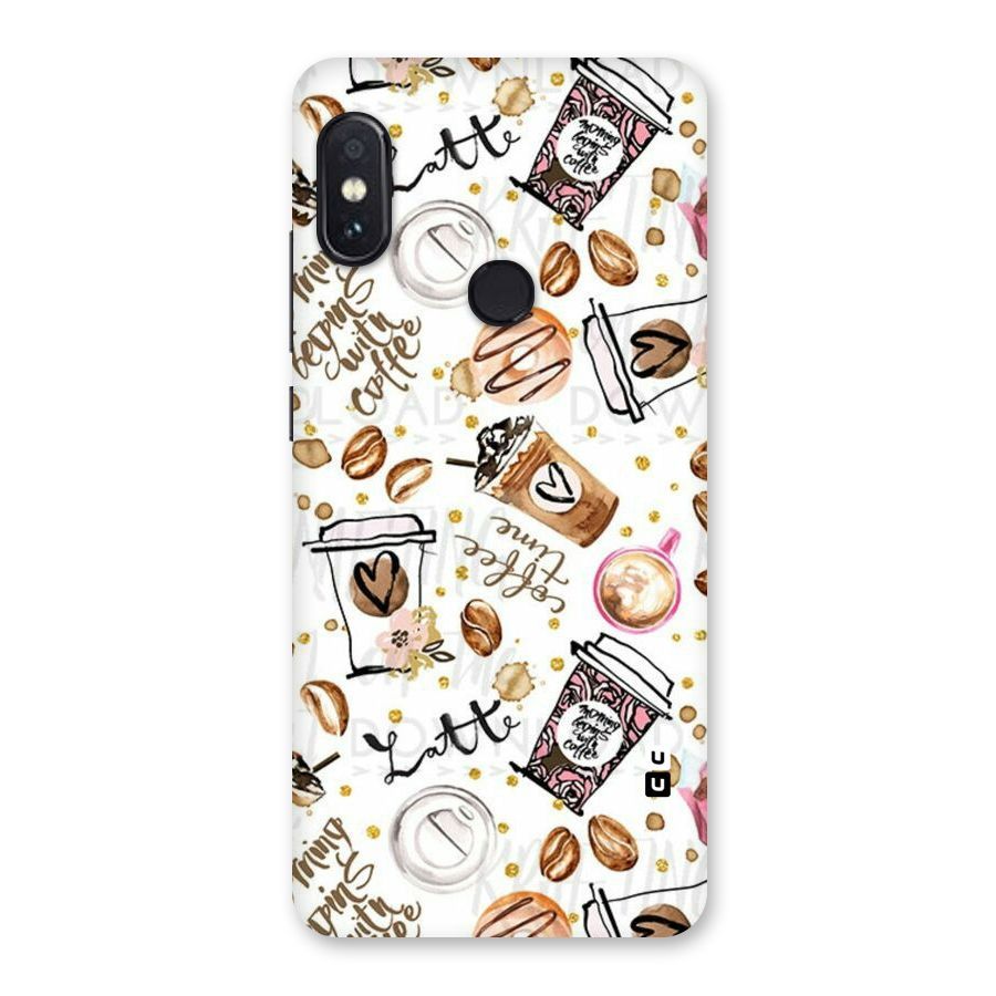 Cute Coffee Pattern Back Case for Redmi Note 5 Pro