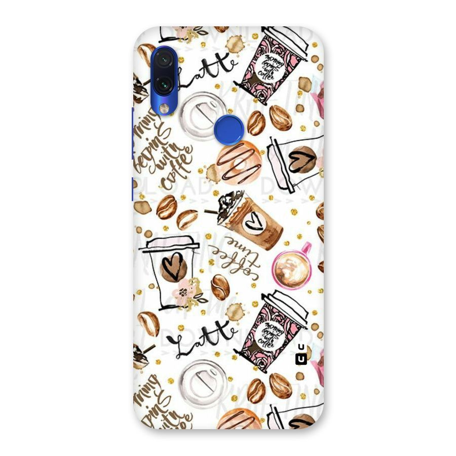 Cute Coffee Pattern Back Case for Redmi Note 7