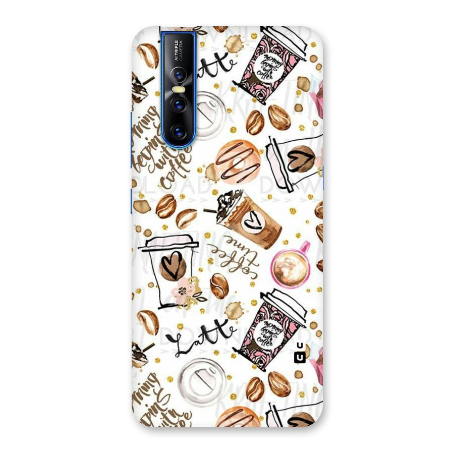 Cute Coffee Pattern Back Case for Vivo V15 Pro