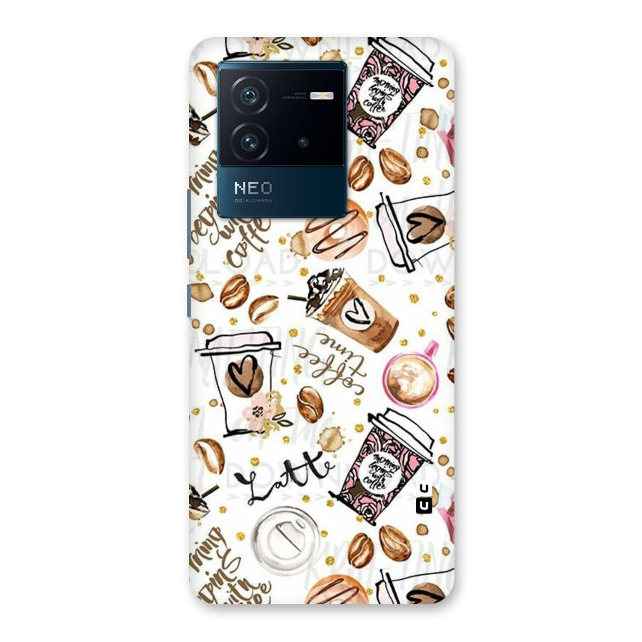 Cute Coffee Pattern Back Case for Vivo iQOO Neo 6 5G