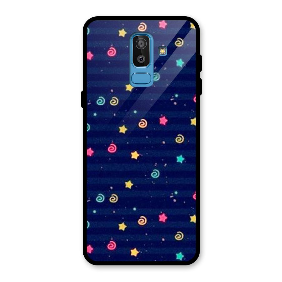 Cute Design Glass Back Case for Galaxy J8