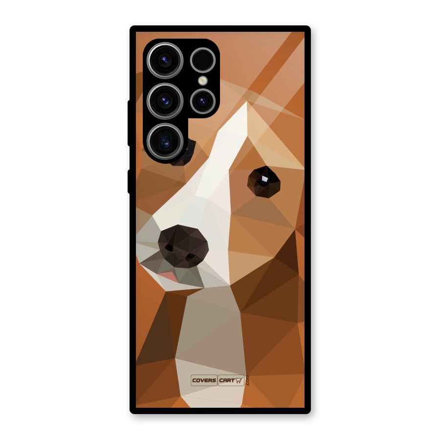 Cute Dog Glass Back Case for Galaxy S23 Ultra