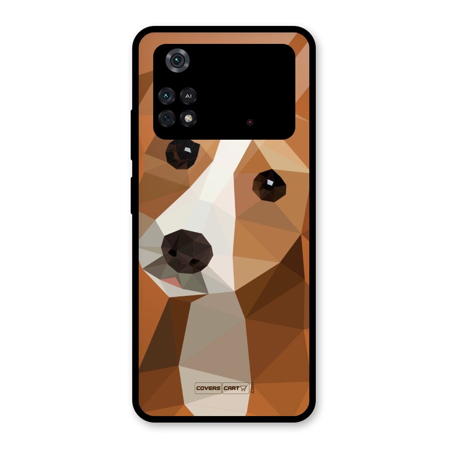 Cute Dog Glass Back Case for Poco M4 Pro 4G