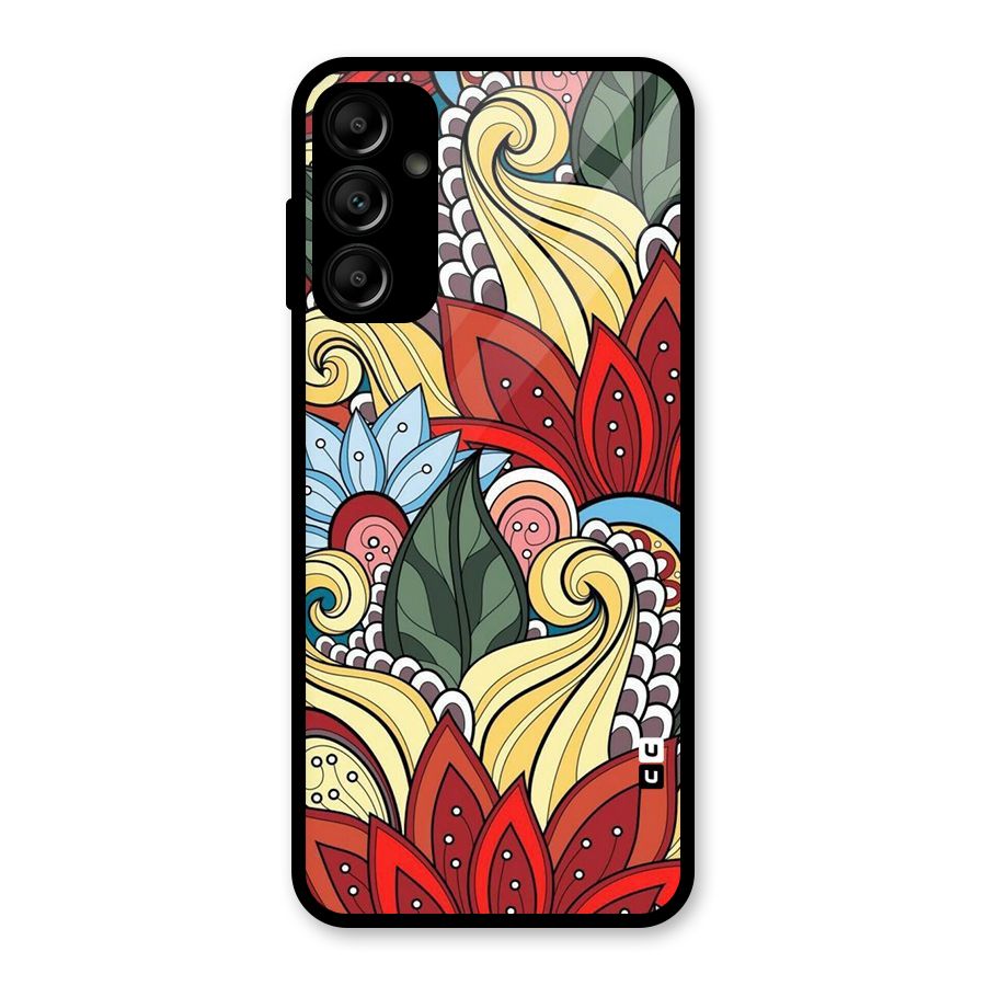 Cute Doodle Glass Back Case for Galaxy A14 5G