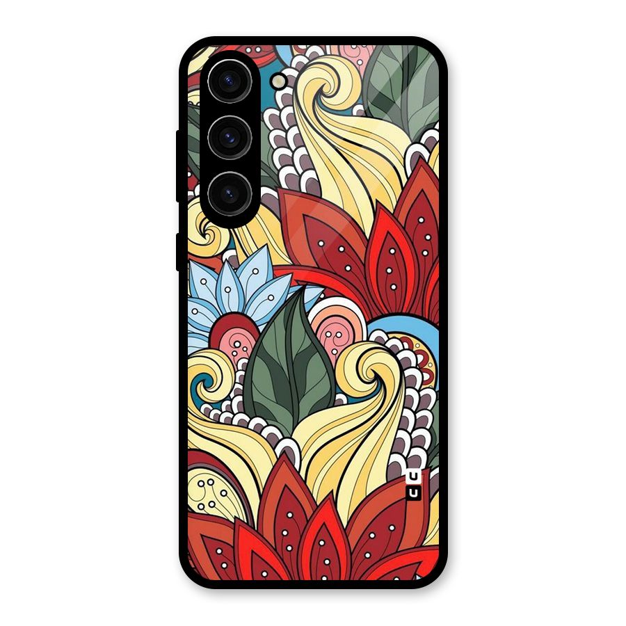 Cute Doodle Glass Back Case for Galaxy S23 Plus